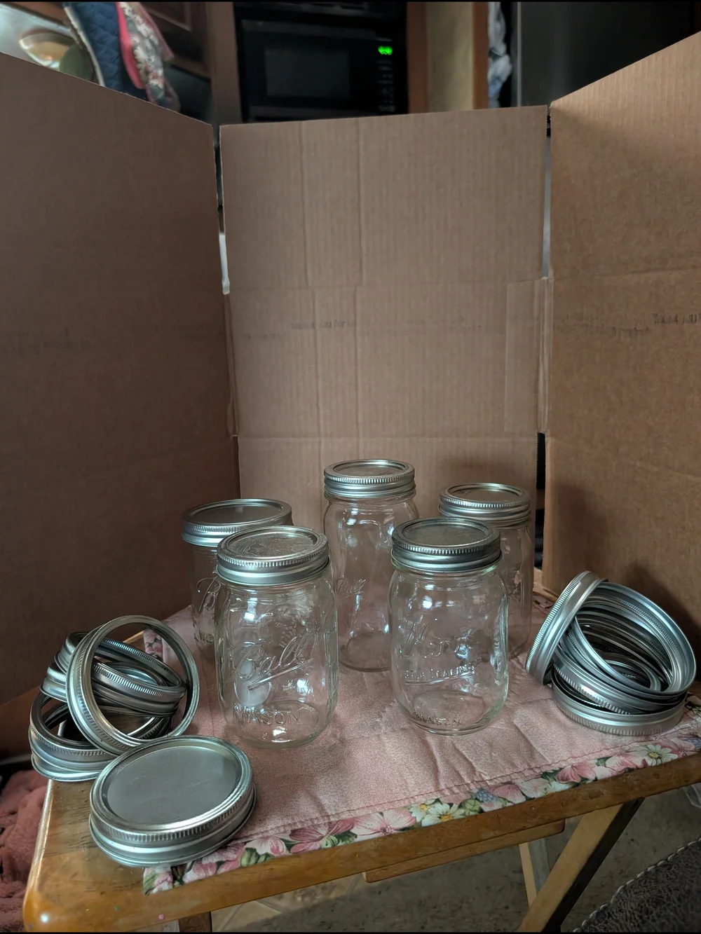 Clear Glass Mason-Style Food Storage Jars with Silver Lids - Set